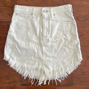NWOT We The Free Cream High Waist Fringe Mini Skirt
